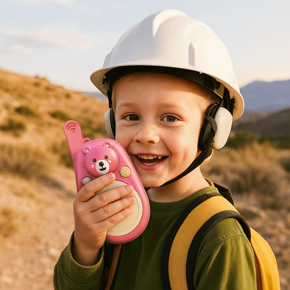 1 Pair Long Range Kids Walkie Talkies Lovely Bear Interactive Radio Transmitter Christmas Gift