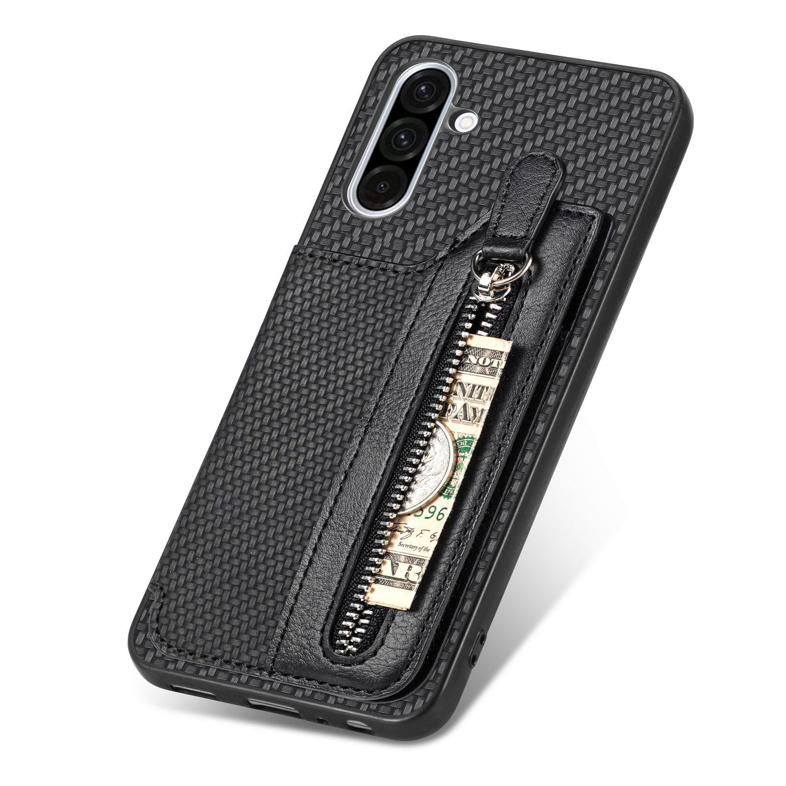 

For Samsung Galaxy A36 5G Case Leather+PC+TPU Zipper Wallet Phone Cover Green