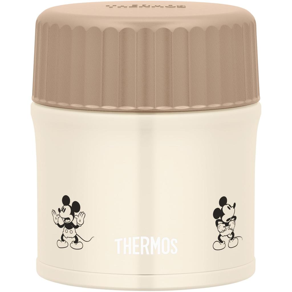 Thermos Vacuum Insulated Soup Mickey Mouse Light Keeps Hot or LBE Jar, 300ml, Design, Beige, Cold, JBU-303DS