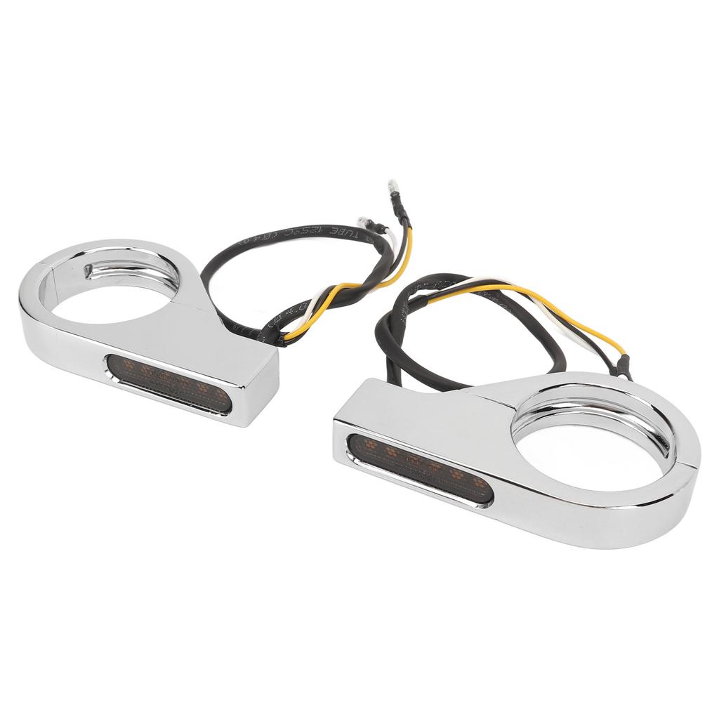 Front Fork LED Turn Signal Light High Brightness Stability Fork Clamp Indicators Lights for 41MM Fork