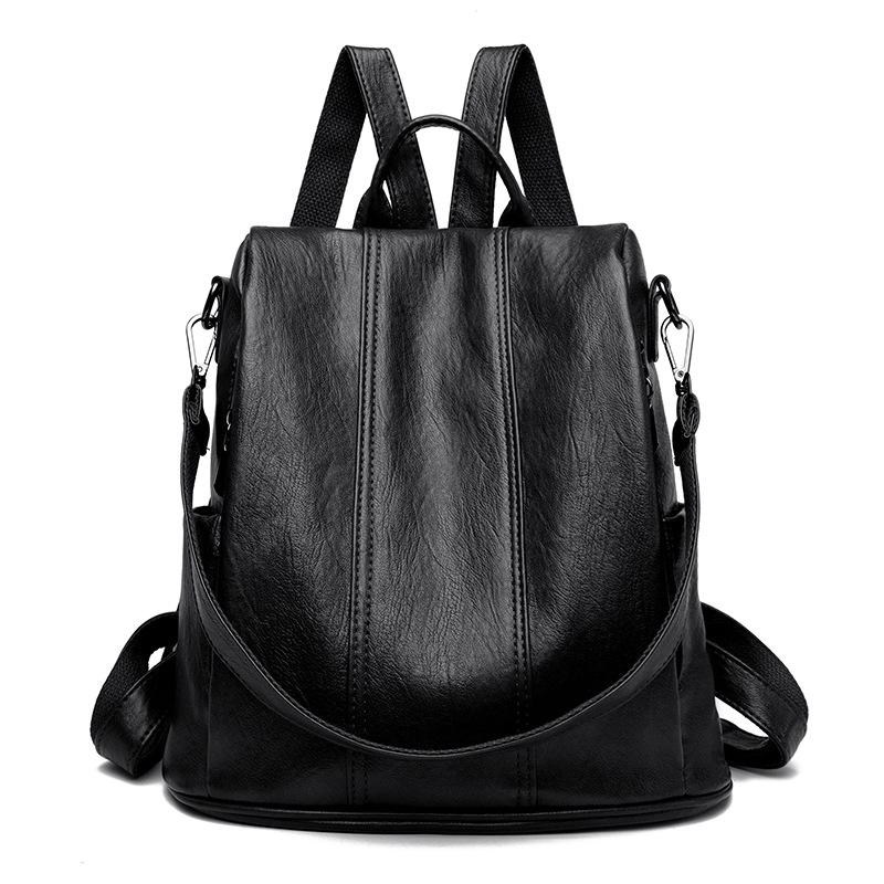 Women's Retro Anti-theft Faux Leather Backpack - High-end, Versatile, Large Capacity