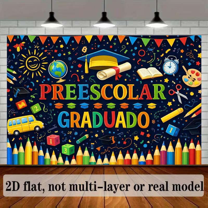 2D "Preescolar Graduado" Kids Graduation Photography Background