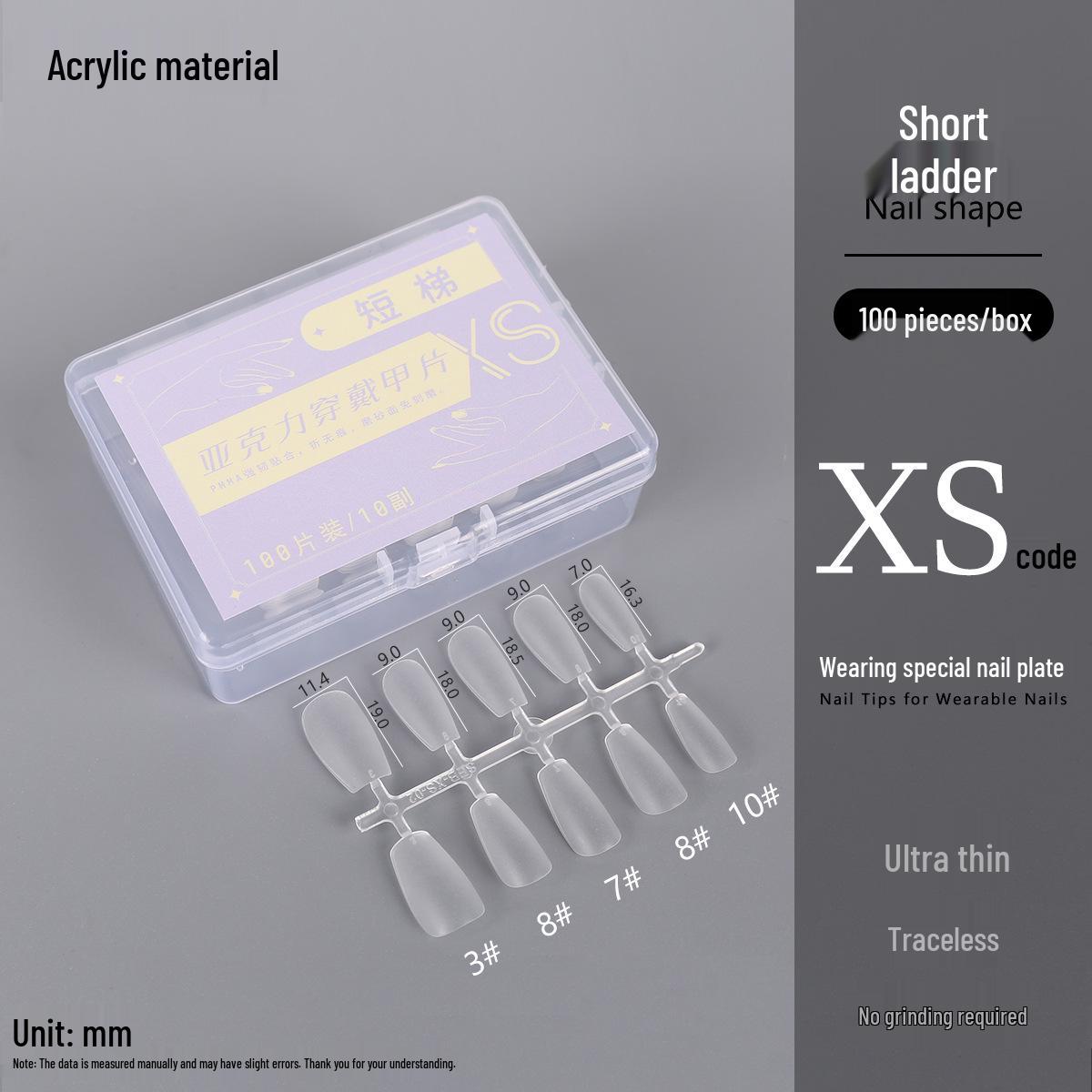 Ultra-Thin Traceless Press-On Nail Tips, Sized, Boxed, 100 Pieces, Perfect for Extending Nail Art.