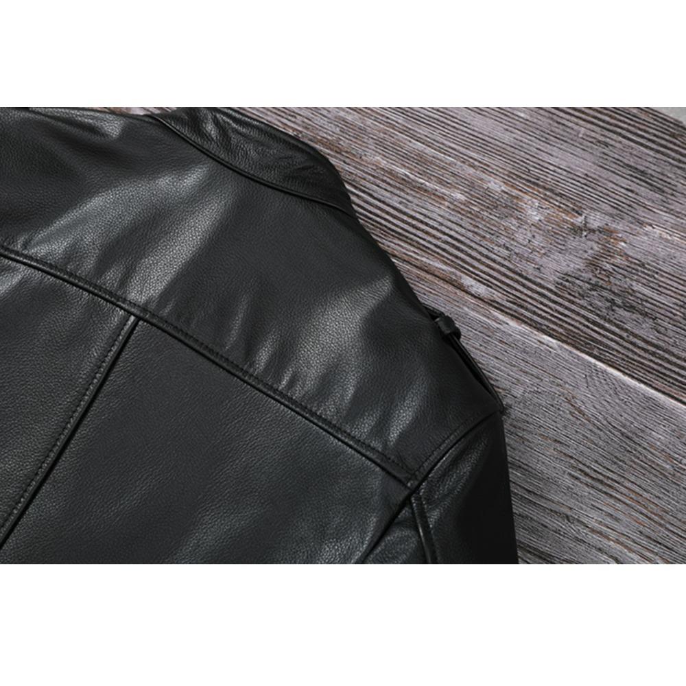 Chinese Size Men Leather Jacket Style Genuine Cowhide Coat Soft Slim Fit Spring