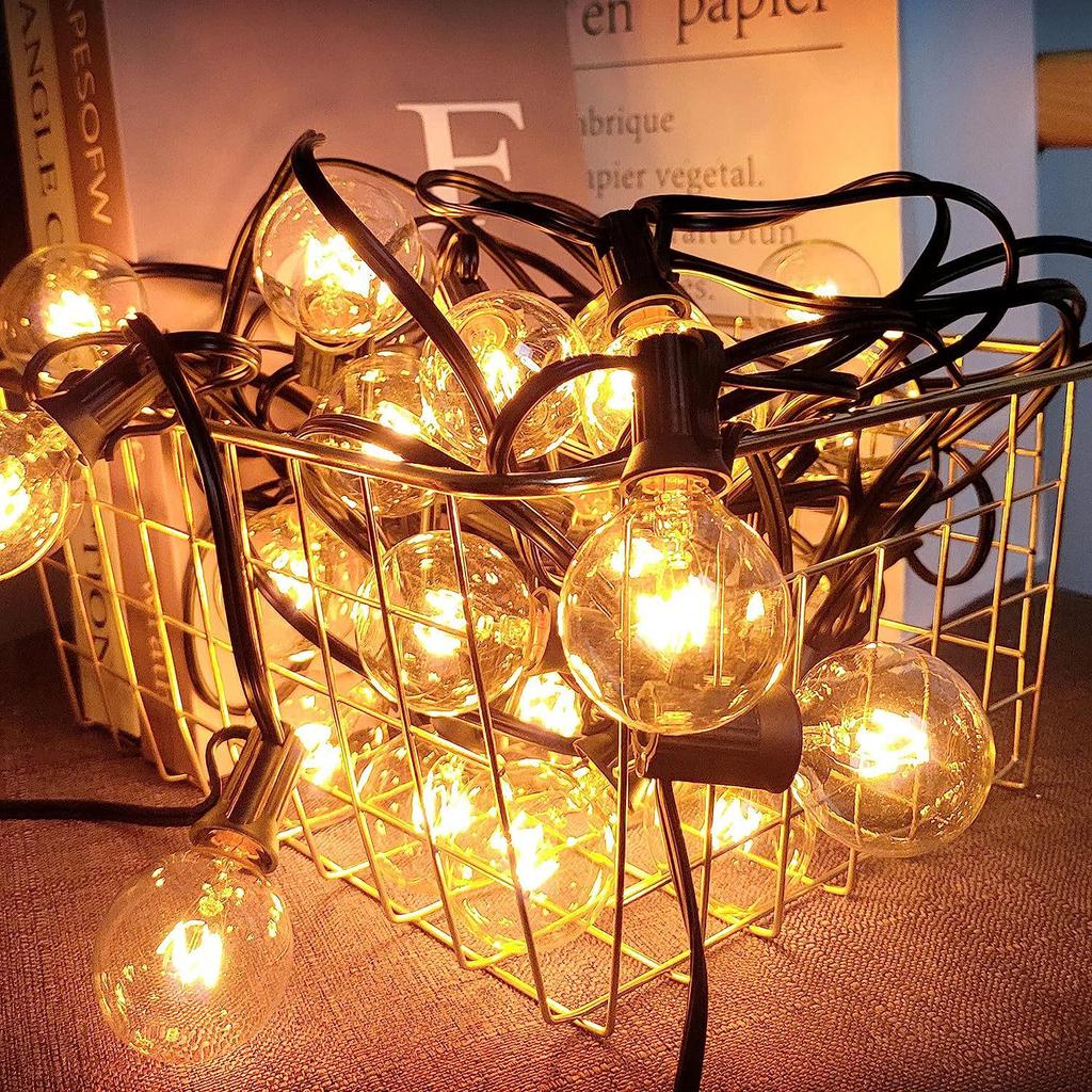 G40 Tungsten Filament Bulb, E12 220V, European Standard, Waterproof Outdoor Glass Incandescent Spare Bulb for Atmosphere Lighting.