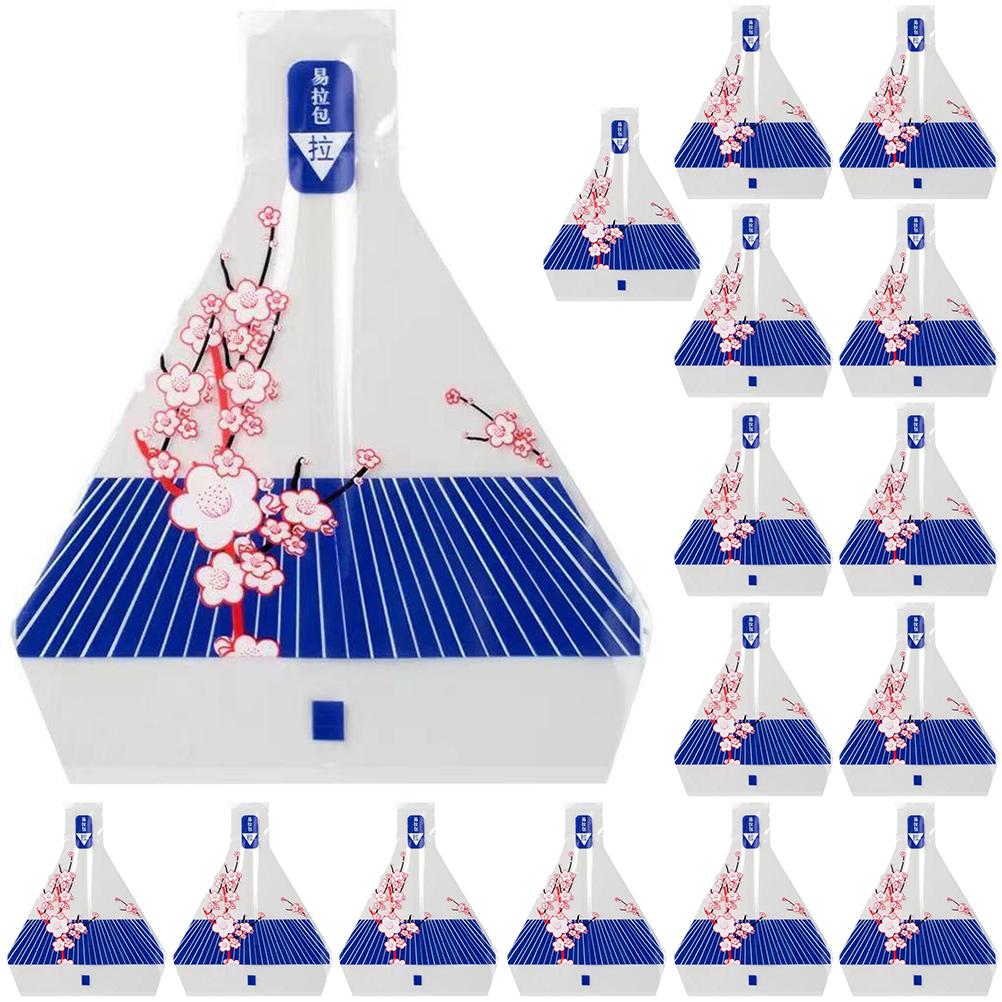 

100 шт. Упаковка для рисовых шариков, пакет для обертывания онигири, пакеты для суши, декоративная пластиковая упаковка в форме треугольника