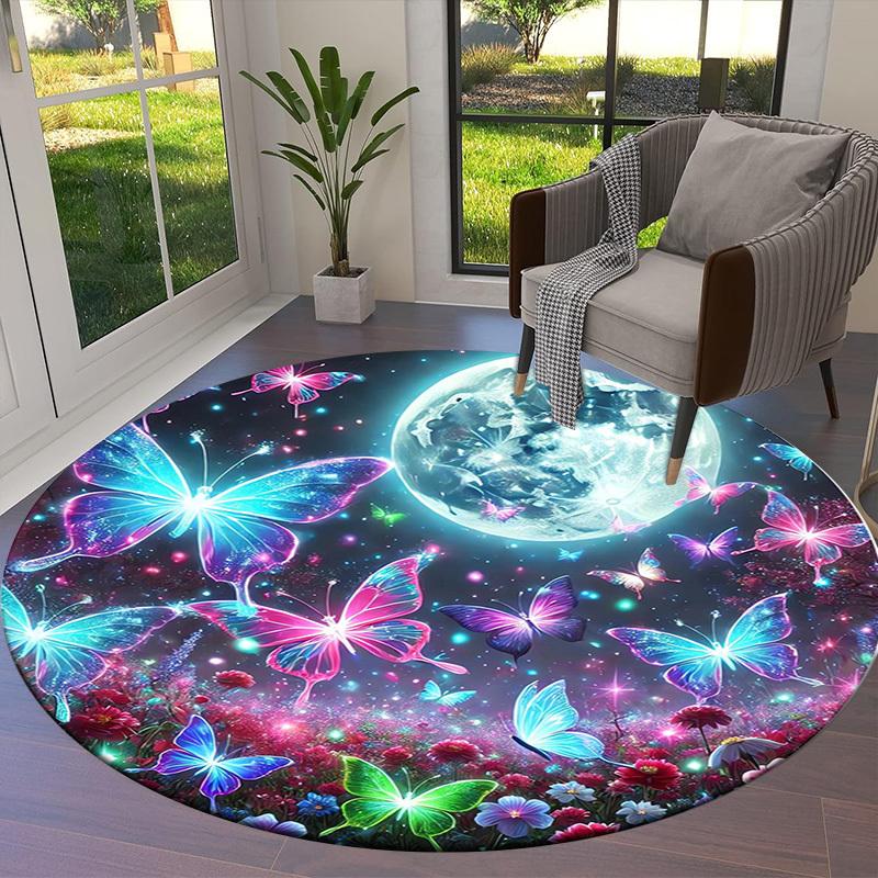 1pc Office Carpet Chair Mats Enchanted Night Garden with Butterflies and Moon Perfect for Decorating Office Chairss, Or Bedrooms.YDT286