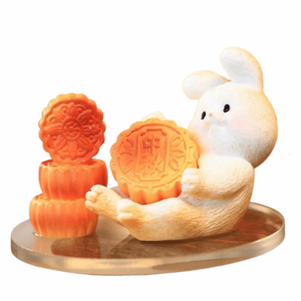 Creative Rabbit Mooncake Figurines Exquisite Micro Landscape Decoration  Easter
