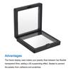 Floating Thin Film Display Box, ABS Frame Display Case Holder 5cm X 5cm X 2cm 7cm X 7cm X 2cm Black for Ring Pack of 10