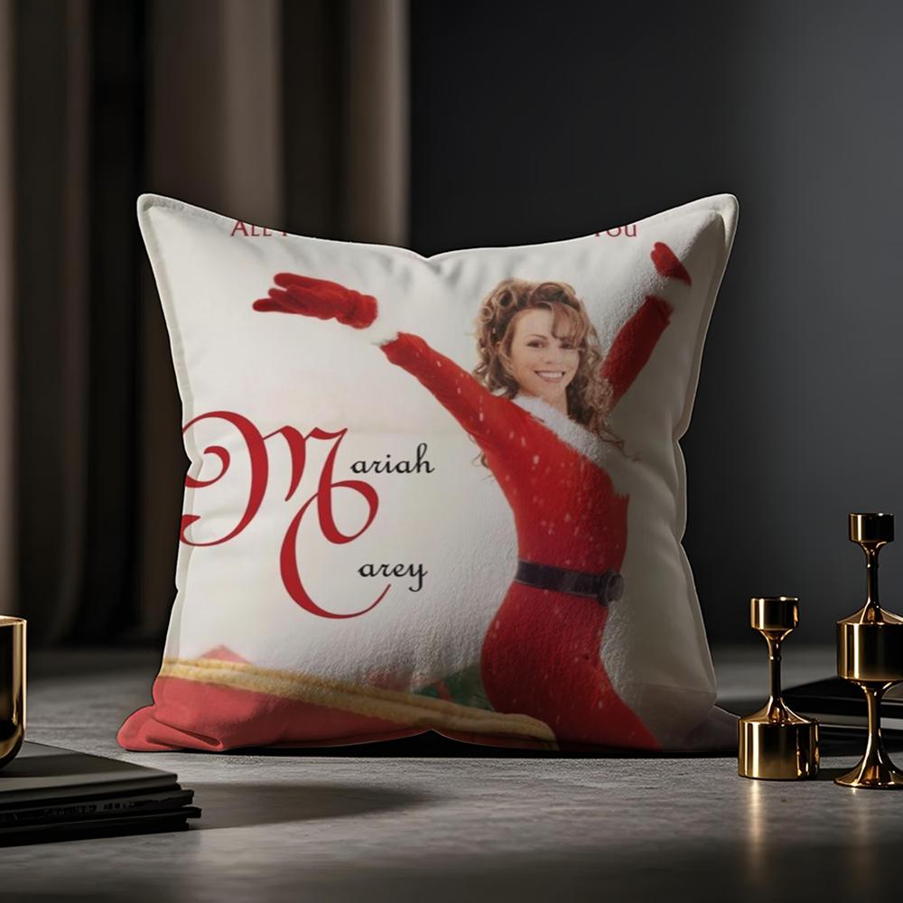 Mariah Carey Klassieke Kerstliedjes Kussensloop Anti-huisstofmijt Kussensloop Onzichtbare Rits Zijdezacht Kort Pluche Bank Kussenhoes