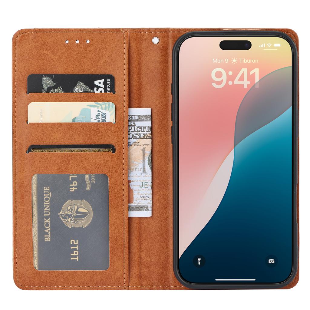 For iPhone Air Cell Phone Case Magnetic Closing PU Leather Stand Cover