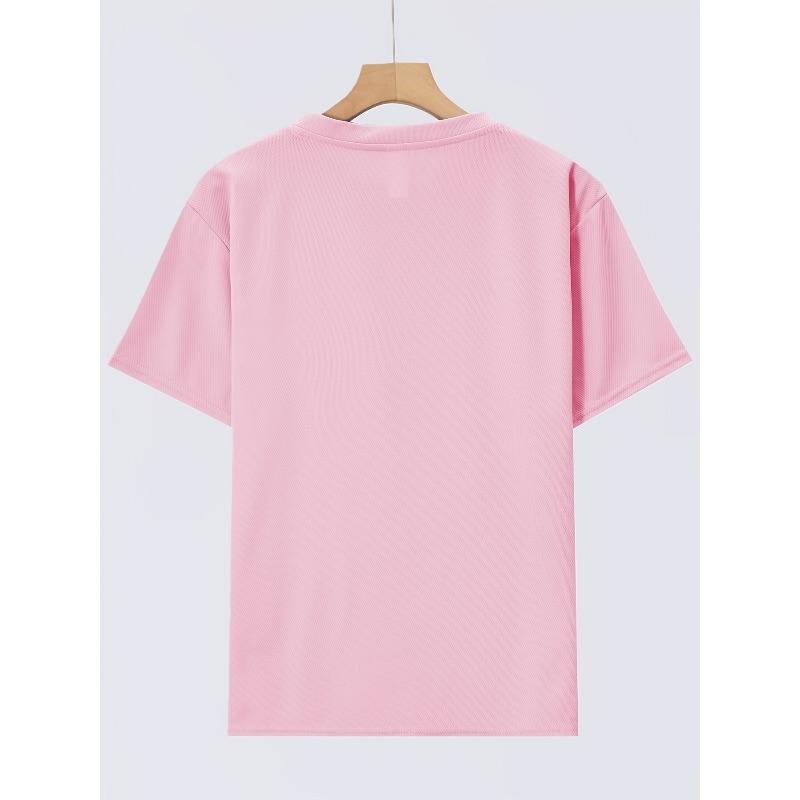 European sizes Summer Casual Girls' Clothing, Featuring a Cute Cartoon Hamster Print, Soft, Comfortable, and Versatile Round-neck T-shirt