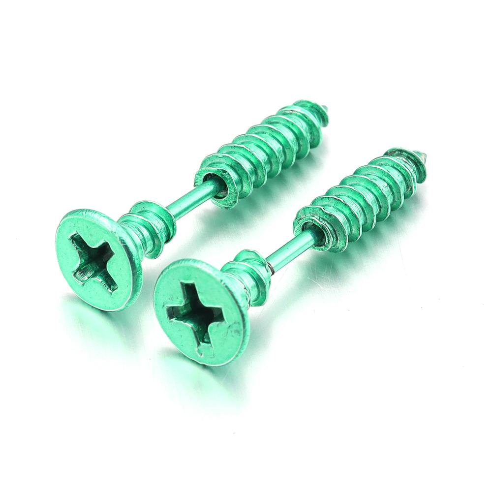 1 Pair Unisex Women Men Earrings Stainless Steel Piercing Nail Screw Stud Earrings Punk Rock Helix Ear Piercings Spiral Jewelry