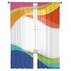 Color Wave Illustration Tulle Curtains For Living Room Home Decor Window Curtain Kitchen Sheer Voile Curtain