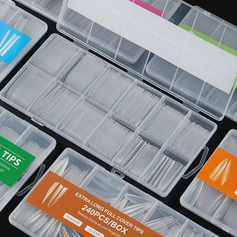 XXXL Transparentes Denim Nagelkunst-Set mit Ballett-Thema - 240 Stück