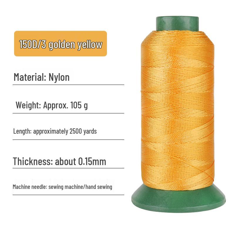 150D/3-Ply High-Strength Mercerized Nylon Thread for Sewing and Leatherwork