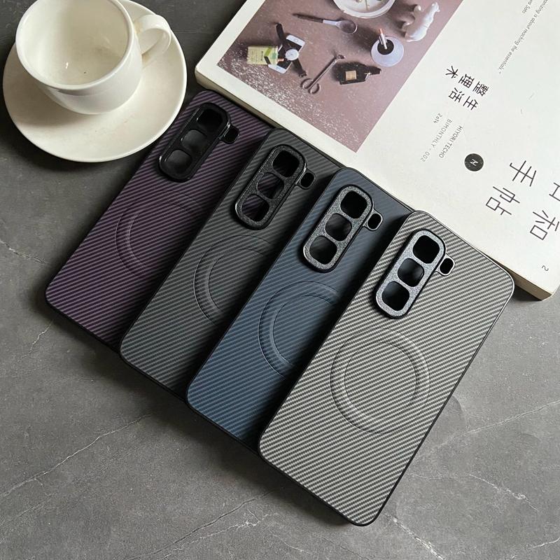 Magnetic Case for Infinix Hot 60 Pro 60i 50 Pro 50i Plus 4G 5G Cover PU Leather Carbon Fiber Texture Mag-safe Full Camera Shell