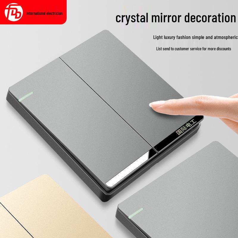 Dual-Gang 86 Type Wall Socket Panel with Double-Control Switch