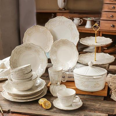 Japoński ceramiczny zestaw obiadowy: Talerzyk i miseczka w stylu retro na jedną porcję