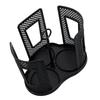 360º Rotating Cup Holder Space Saving Good Ventilation Plastic Coffee Cup Lid Storage Dispenser with 3 Compartments for