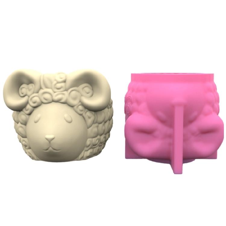 

Sheep Animal Flower Pot Silicone Mold Epoxy Resin Casting Succulent Pot Mould 1