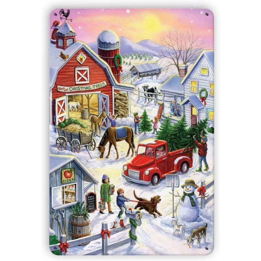 Metal Tin Signs Snow Man Xmas Wall Decoration Plaque Vintage Art Poster Iron Painting for Man Cave Home Cafe Garden Club Bar