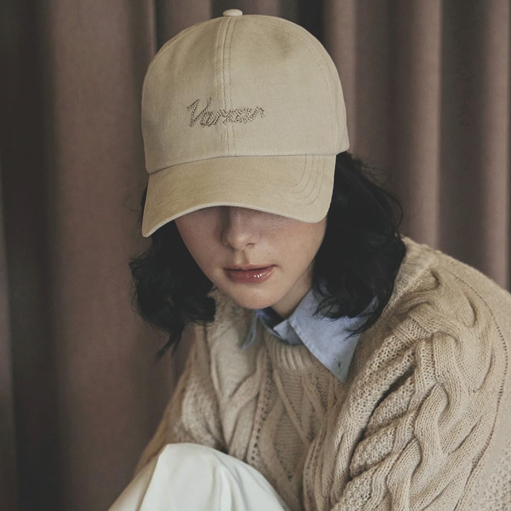 Chain Logo Corduroy OG Fit Ball Cap Cream [VARZAR]