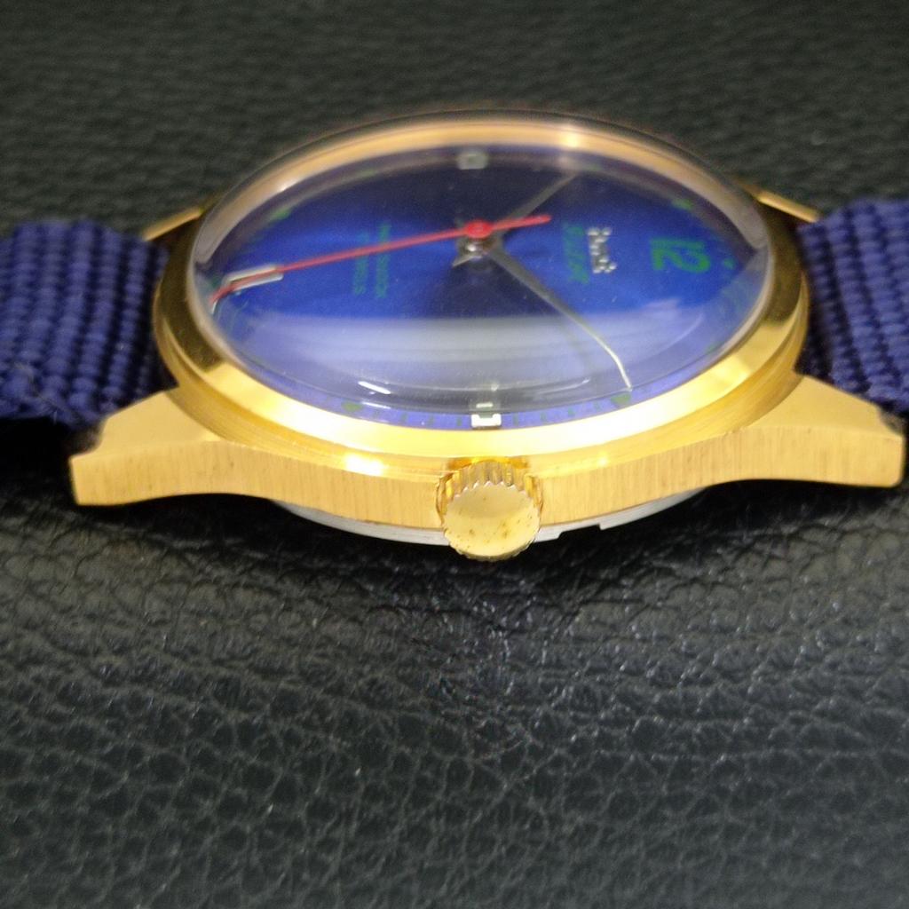HMT PILOT HAND-WINDING VINTAGE INDIAN MENS BLUE COLOR DIAL WATCH A702071-5