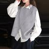 Women Loose Casual Long Sleeve Patchwork Blouse