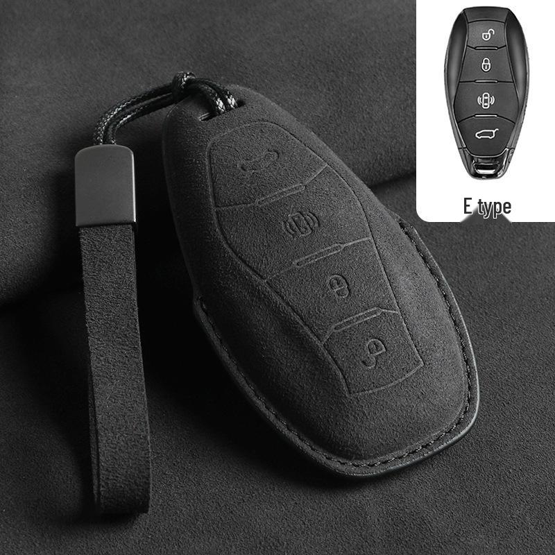 Car Key Case for Hongqi Models: H6, HS5, H5, H9, EH7, HS3, HQ9 - Interior Flocking with Buckle