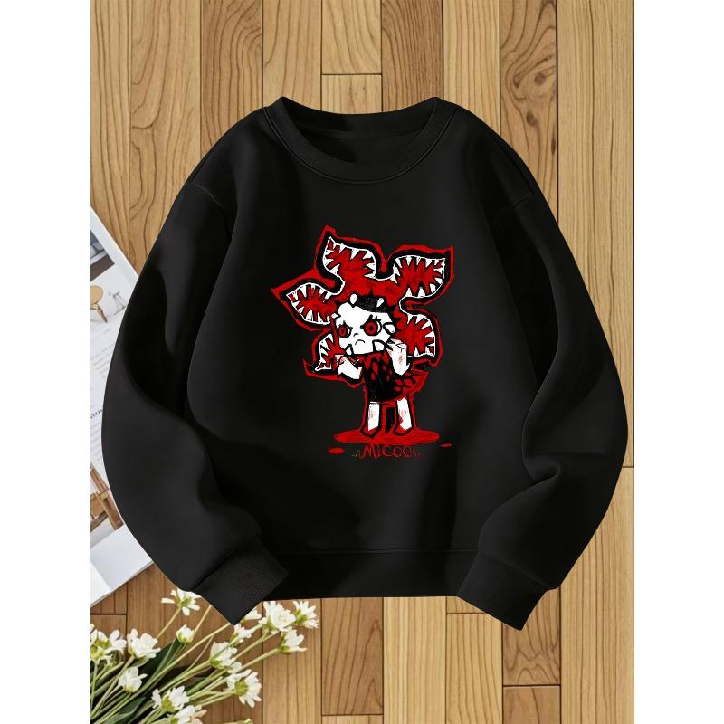European Size unisex Round Neck Sweatshirt with Fashionable Print, a Versatile Top