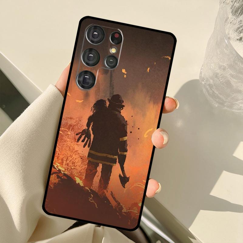 Firefighter Heroes Fireman Case For Samsung Galaxy S23 Ultra S21 S22 S24 S25 Ultra S9 S10 Plus S25 FE S20 FE Back Cover