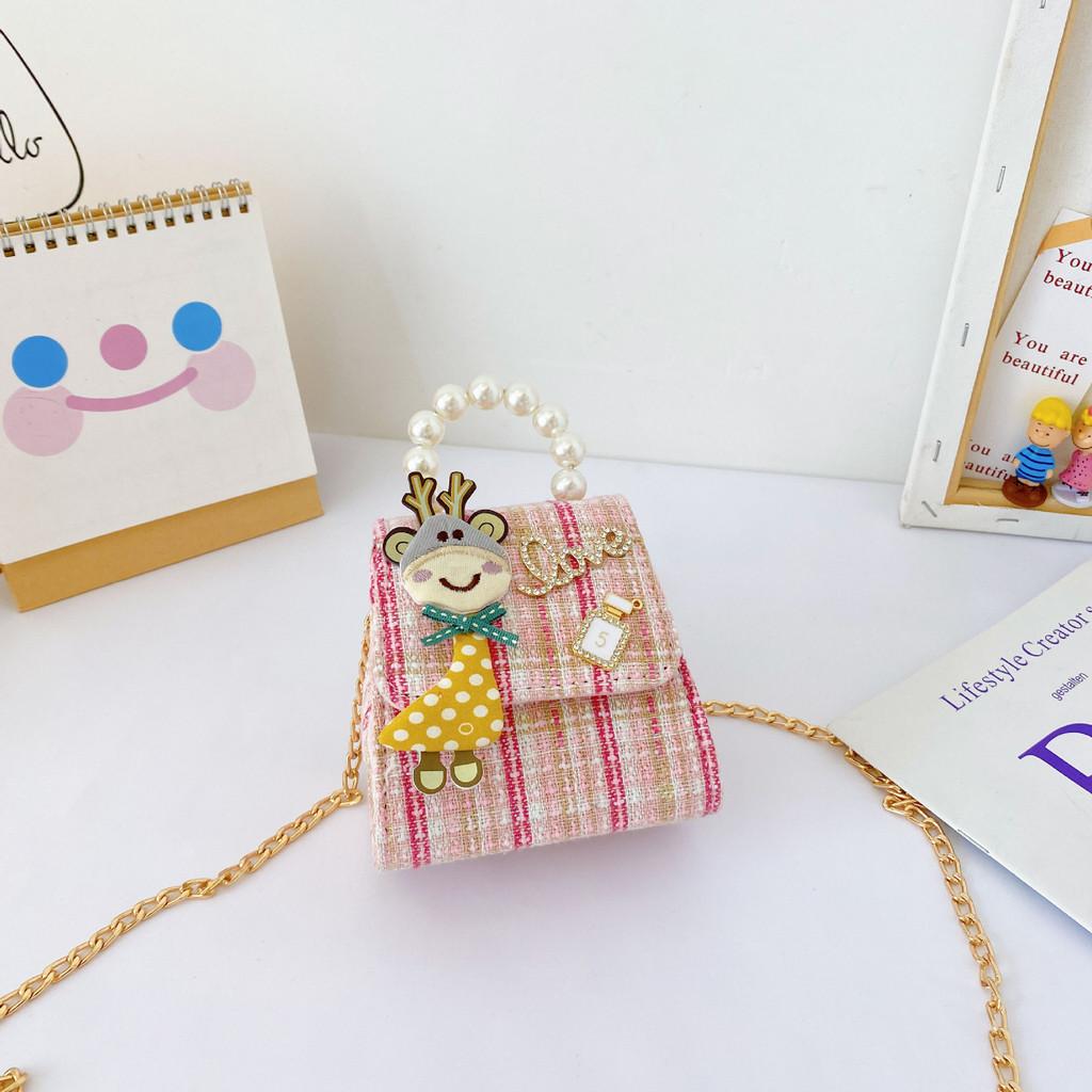 Adorable Mini Children's Crossbody Bag Cute Princess Style Soft Canvas Fashionable Design For Girls With Colorful Options