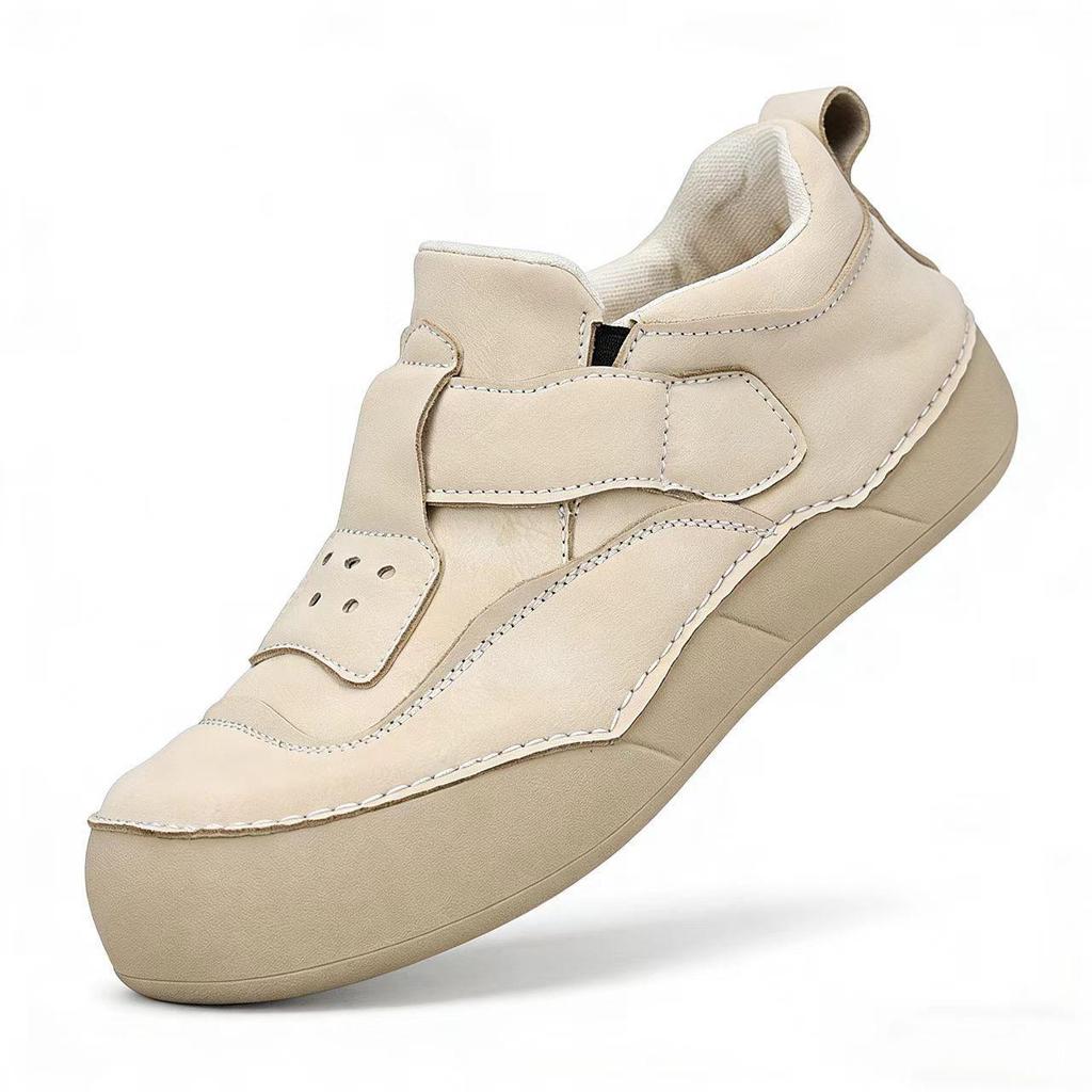 Damen Frühling 2026 Brot Schuhe: Weiße Schuhe mit dicker Sohle für Hosen mit weitem Bein, Lässiger Stil