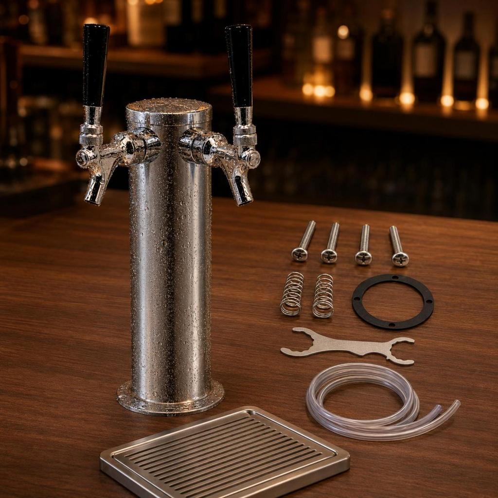 Stainless Steel Beer Dispenser Clear Tubing Dispensing Column Polished Bar Equipment