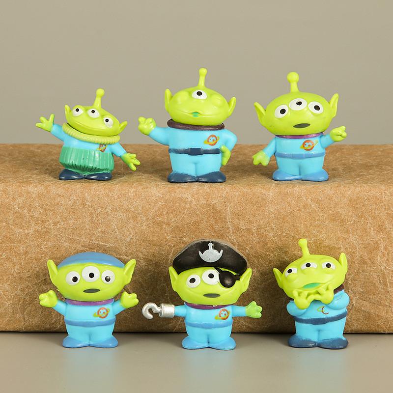 Set Of 6 Three-eyed Monster Anime Cartoon Alien Action Figures Toy Figurines