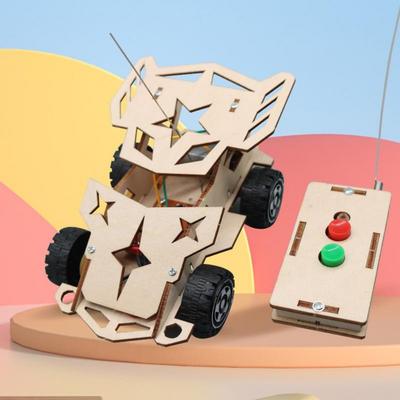 DIY Mini Solar Drahtlose Fernbedienung Auto Spielzeug Wissenschaft Pädagogisches Spielzeug Montage RC Spielzeug Holz Auto Fahrzeug Modell Für Kinder