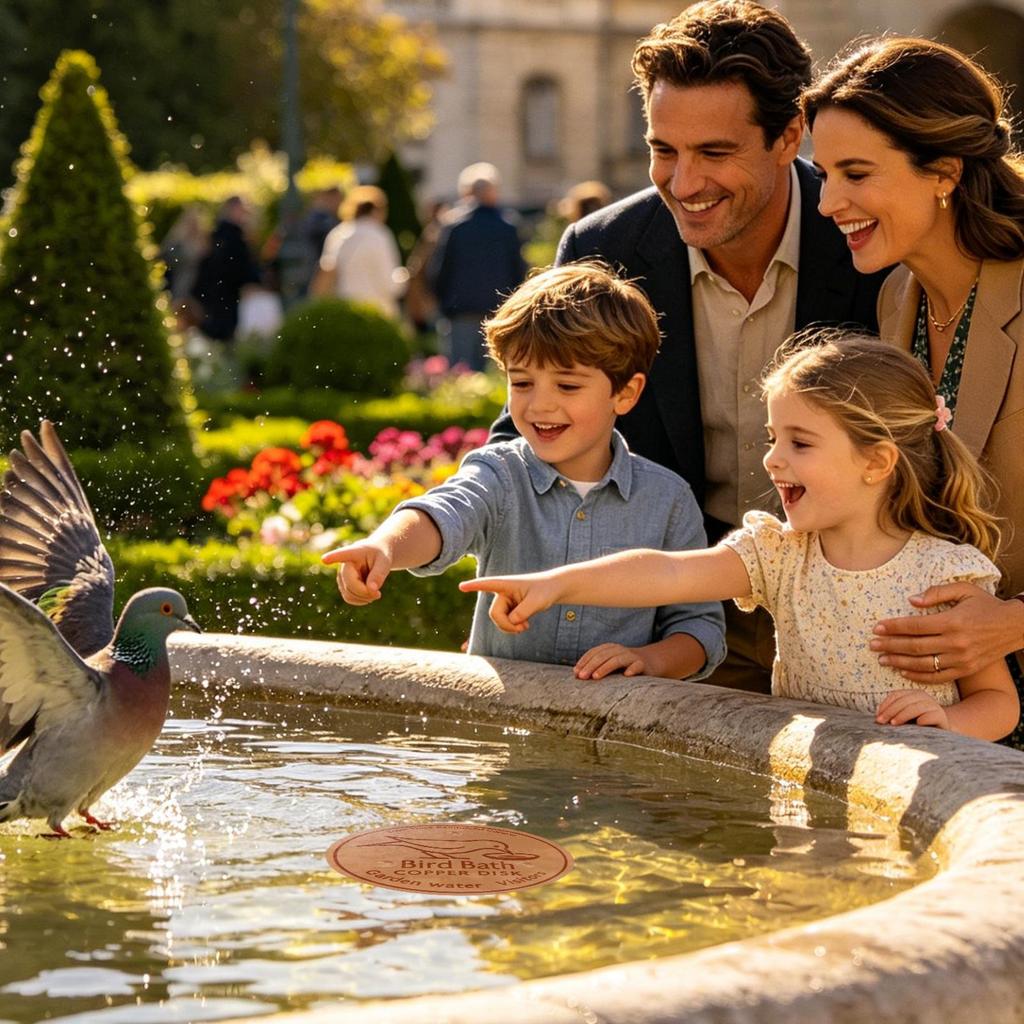 Metal Birds Bath Tray Copper Bird Bath Disk Outdoor Feeder Cleaning Accessories Triple-Point Support Purifier Disc Water Bowl