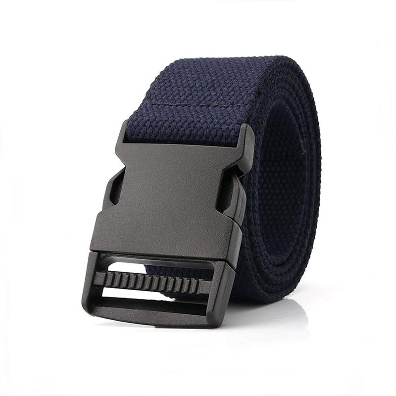Men'S And Women'S Canvas Belts, Leisure Sports No Metal Plastic Buckle Belts, Outdoor Military Training Belts Belts