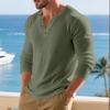 Men S Loose Casual Commuter Long Sleeve Henley T Shirt
