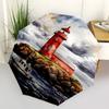 1pc Lighthouse Boat Automatic Folding Umbrella, Heavy Duty 8 Rib Iron Frame,  Suitable for Travel, Daily Use, Birthday, Decor Gift M0105111