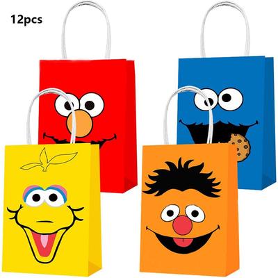 12pcs Party Bags for Game Kids Adults Sesame Street Themed Birthday Party Decor