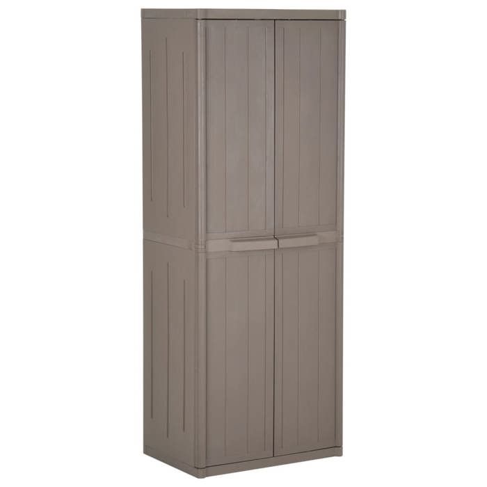 VidaXL Armoire de rangement jardin Marron 65x45x172 cm PP Aspect bois 151240