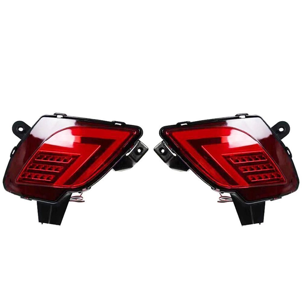 1 Pair Auto LED Rear Bumper Reflector Lights Driving Brake Warning Dynamic Turn Signal Lamps for Mazda CX5 CX-5 2012 - 2016 DC12V