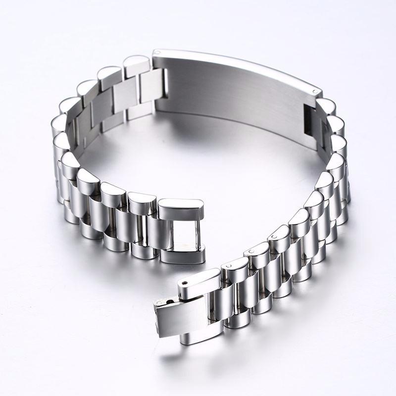 

Vnox Engraving Men s Chunky Wide Bracelets Tough Man Glossy Stainless Steel Wristband Bulky Punk Gothic Jewelry Drop Shipping серебряный