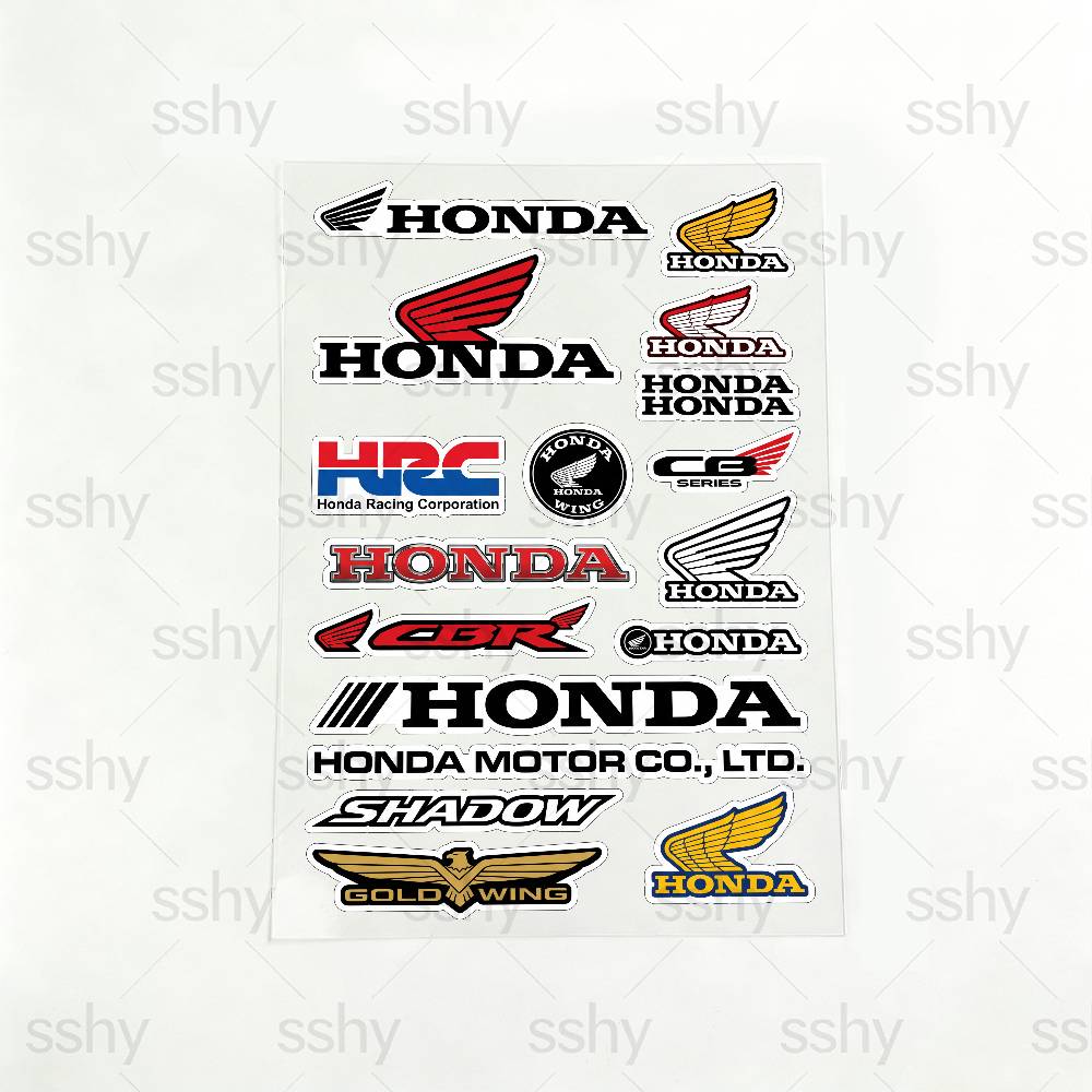 TMBCU1 FOR HONDA HRC H WING Reflective Motorcycle Stickers Waterproof Vinyl Decals for Motorbike Helmet Fuel Tank Bike 20x30cm