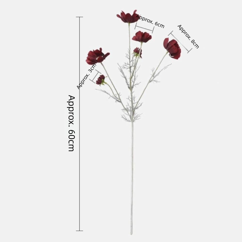 Samtmaterial Künstliche Seidenblume 60CM Länge Gerbera-Stil Kunstseidenblume Beflockung Cosmos Künstliche Blume