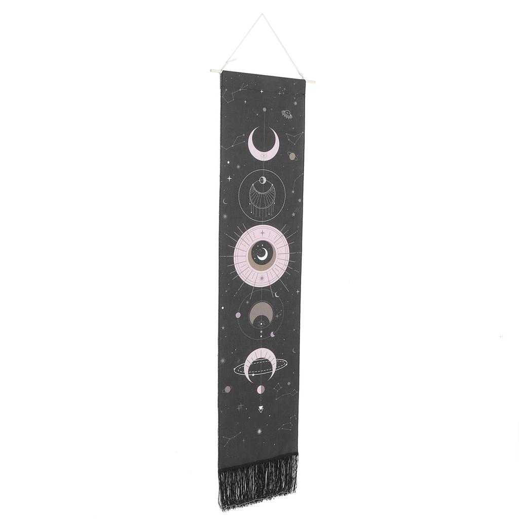 Moon Phase Cycle Tapestry Wall Hanging Art Decors Handcraft for Home Bedroom Ornament(White )