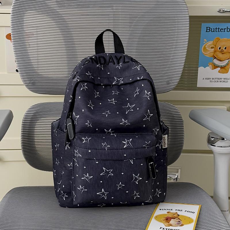 Schoolbag New Japanese Star Printed Backpack Female Student School Bag Lightweight Large Capacity Cute Plush Bear Backpack