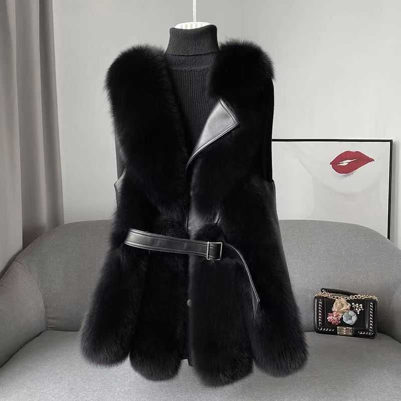 High Imitation Fox Fur Vest for Women Slim Versatile High-end Fashion Young Warm Sleeveless Coat 2025 Autumn/Winter